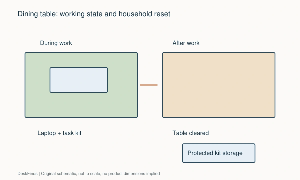 Original schematic for How to Use a Dining Table as a Workstation Without Taking It Over