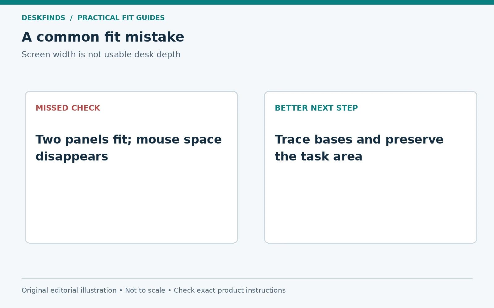 Two panels fit; mouse space disappears; instead, trace bases and preserve the task area.